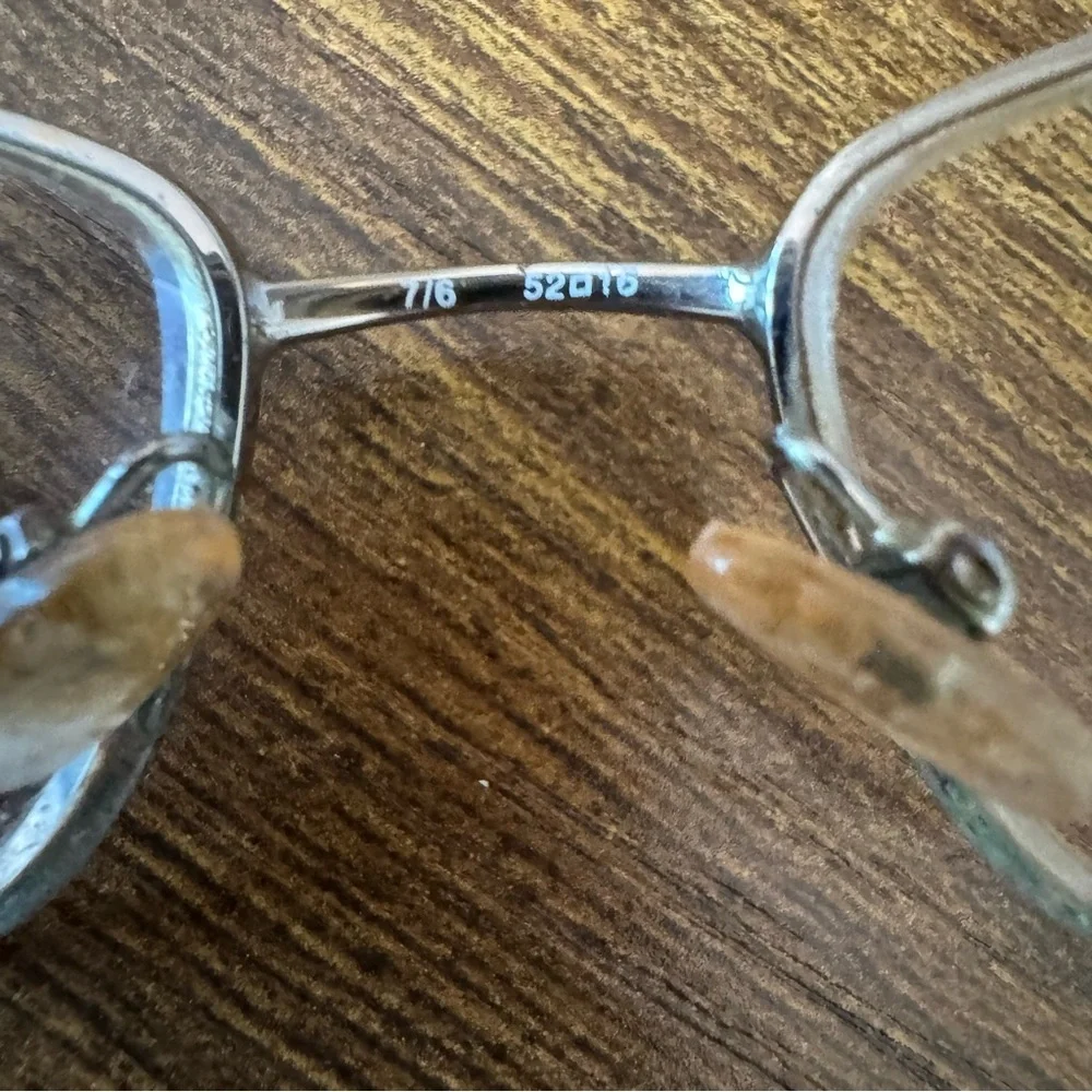 Valentino Italy‎ Rhinestone Hinge Eyeglass Frames Rectangular Silver Tone